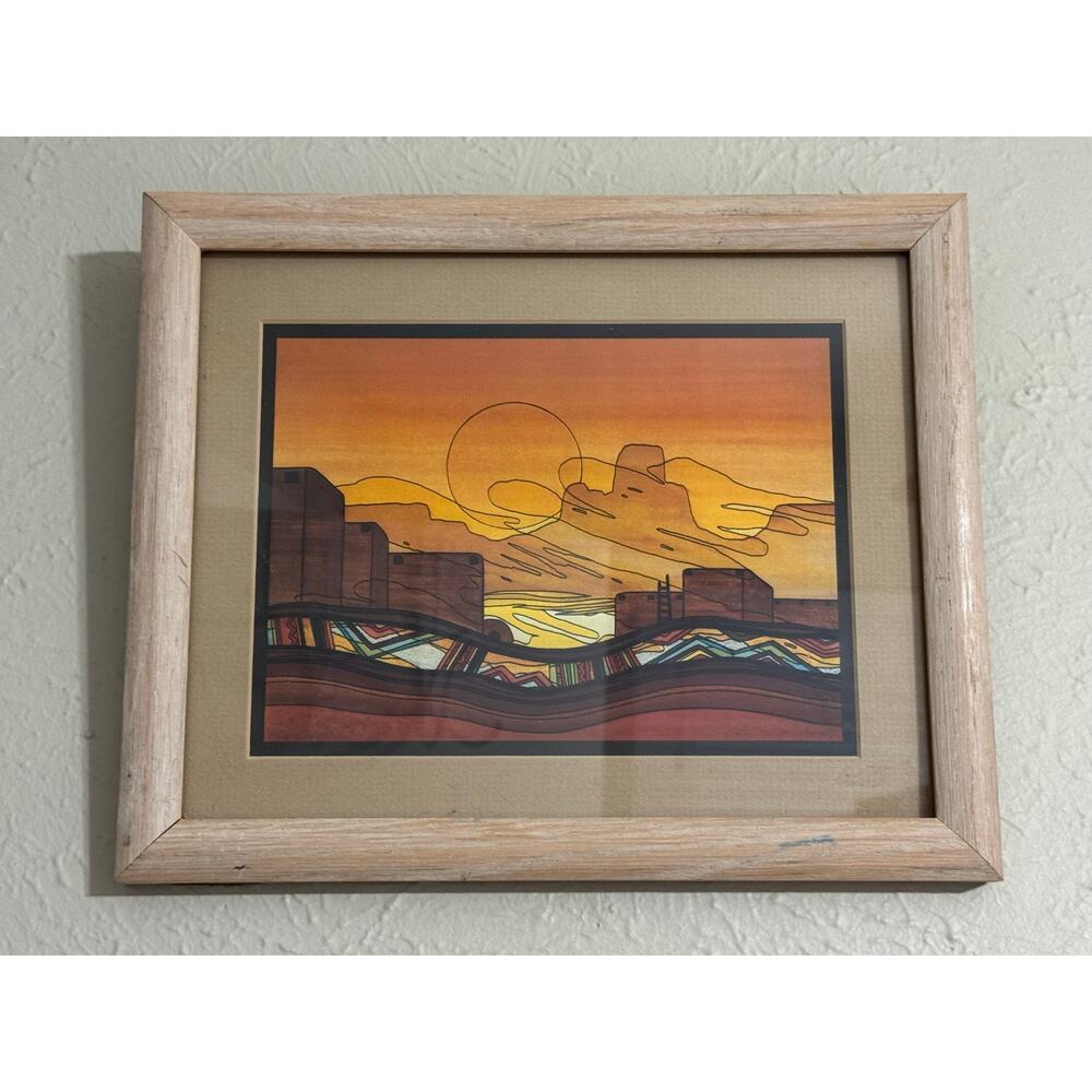Tuscon Southwest Pueblo Framed Print 1994 Vintage